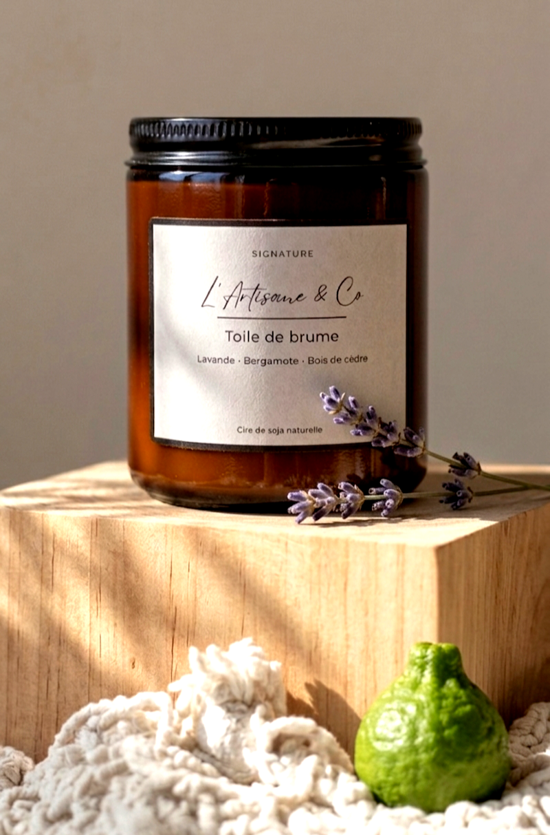 BOUGIE TOILE DE BRUME | Lavande, Bergamote & Bois de cèdre